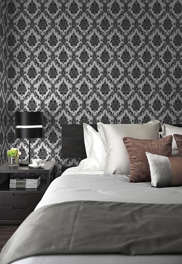 17.7" x 78" Peel and Stick Wallpaper Black Wallpaper - Image 5