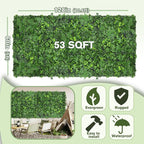 Artificial Green Boxwood Grass Wall Roll: 60"x128" UV Protected Ivy Privacy - Image 2
