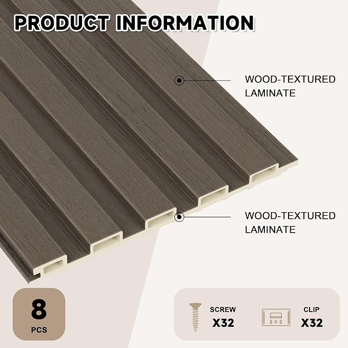 POHARE WPC Slat Wall Paneling, Acoustic Wall Panels - Image 3