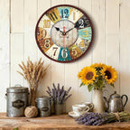 VIKMARI 14 Inch Wooden Wall Clock Battery Operated Retro Rustic Decorative Clock - Image 7