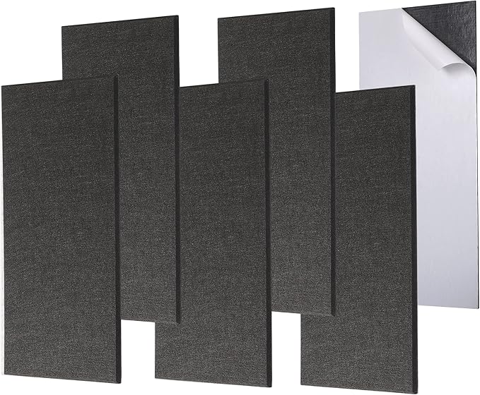 6 Pack Self-adhesive Acoustic Panels, 15.75" X 31.5" X 0.47" Soundproof Wall by ENSEPST