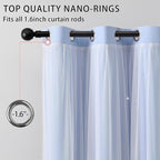 XiDi Light Blue Curtains for Bedroom, Girls Room Blackout Curtains, Kids Room - Image 2