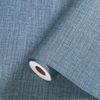 Blue Grasscloth Wallpaper Peel and Stick 472inch Textured Linen Contact Paper by Akywall