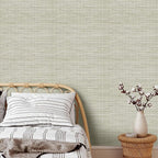 Rugreat Textured Grasscloth Wallpaper Peel and Stick 118inL 17.3inW Beige - Image 4