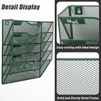 EASEPRES 5 Pocket Mesh Hanging File Organizer, Wall Mounted Mail Paper Document - Image 3