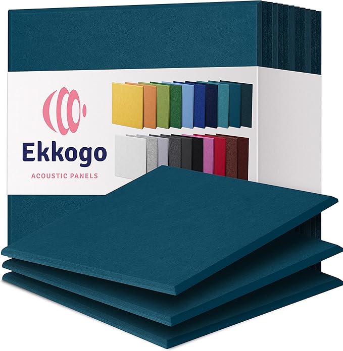 Acoustic Panels 12-Pack Soundproof Wall Panels 12"X12"X0.4" Sound Panels High by EkkogoAcousticPanels