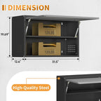 Metal Garage Wall Cabinet with Up-Flip Door, Float Tool Cabenit with Adjustable - Image 2