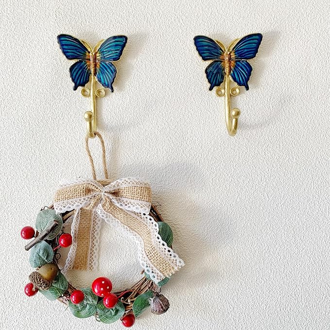 2 Pack Decorative Wall Hooks, Vintage Butterfly Shaped Metal Wall Hook - Image 4