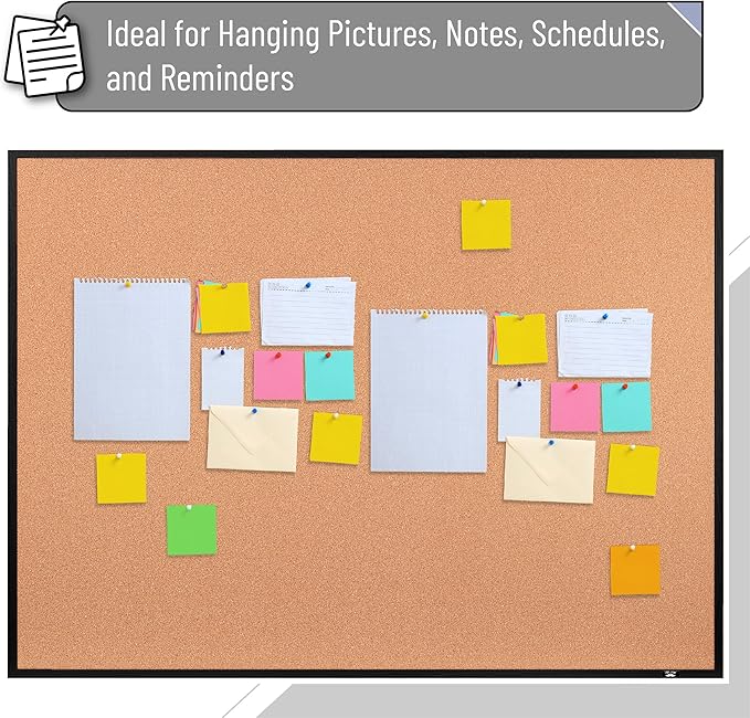 Mr. Pen- Cork Notice Board, 36 X 24 Inches, Cork Bulletin Board - Image 6