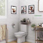SEHSUVC Funny Bathroom Cow Posters Wall Art Set of 9, Vintage Brown Highland - Image 8