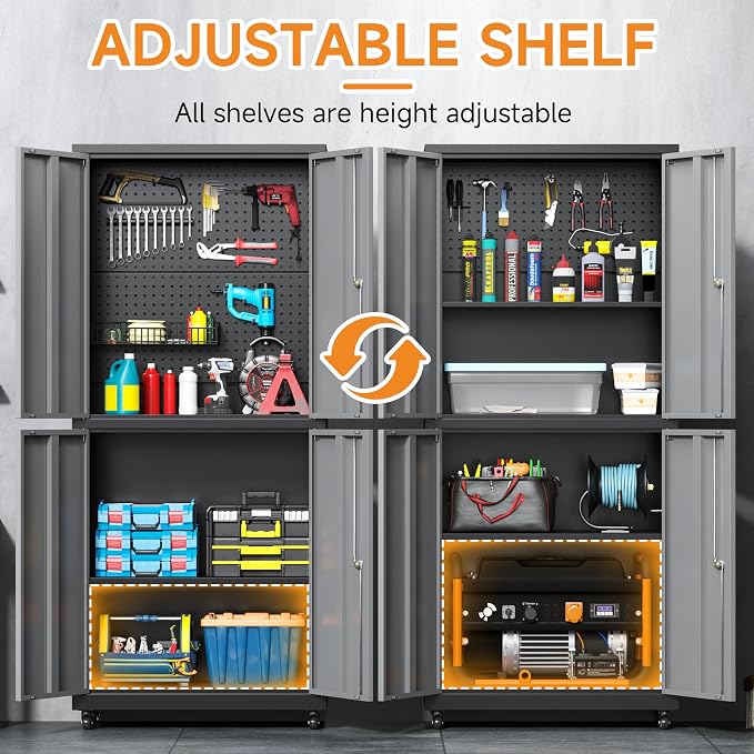 71" H Metal Tool Storage Cabinet - Image 6