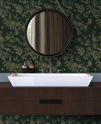 Froluya Dark Green and Gold Wallpaper Floral Peel and Stick Wallpaper - Image 4