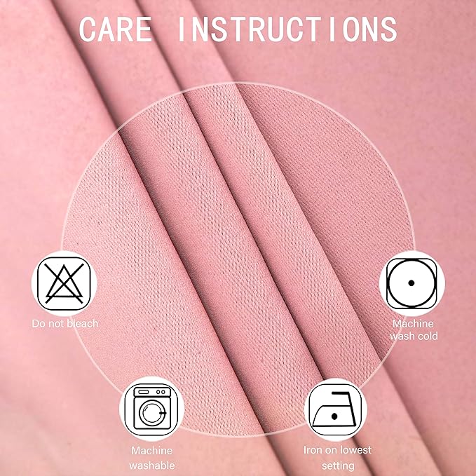 LEMOMO Blackout Curtains 42 x 95 inch/Pink Curtains Set of 2 Panels/Thermal - Image 4