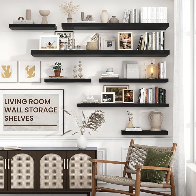 Venusmiles Floating Shelves for Wall 55 inch Long, Engineered Wood Large Wall - Image 2