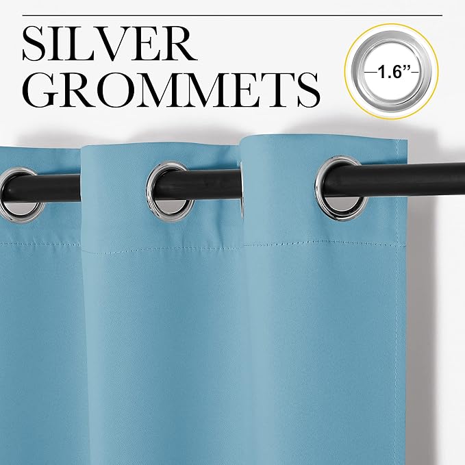 NICETOWN Thermal Insulated Curtains Blackout Draperies, Window Treatment Solid - Image 2
