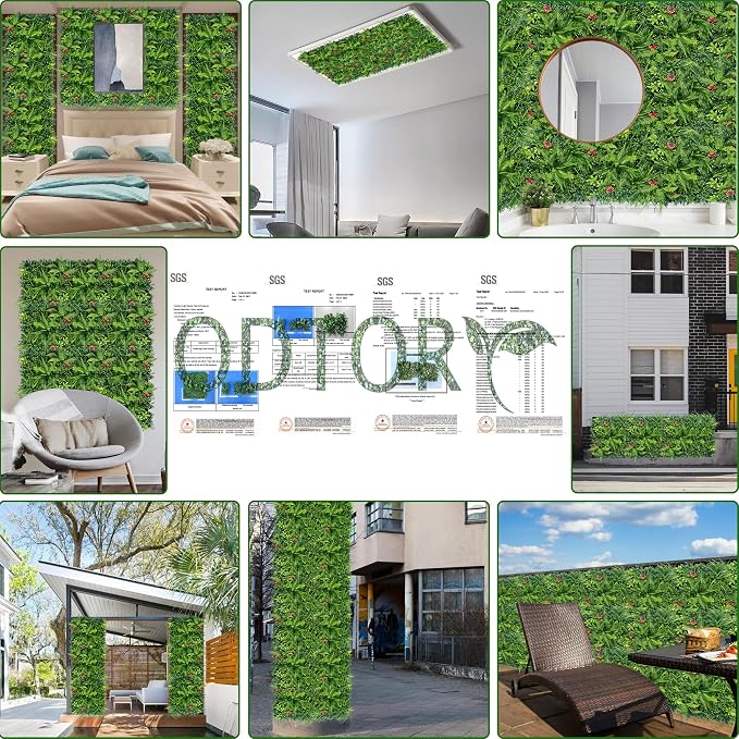 ODTORY Artificial Grass Wall Backdrop Panels: 20X20 in 8P UV-Anti Greenery - Image 6