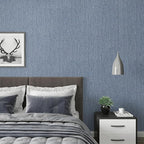 Grasscloth Peel and Stick Wallpaper Blue Contact Paper 15.7inch x 393.7inch - Image 3