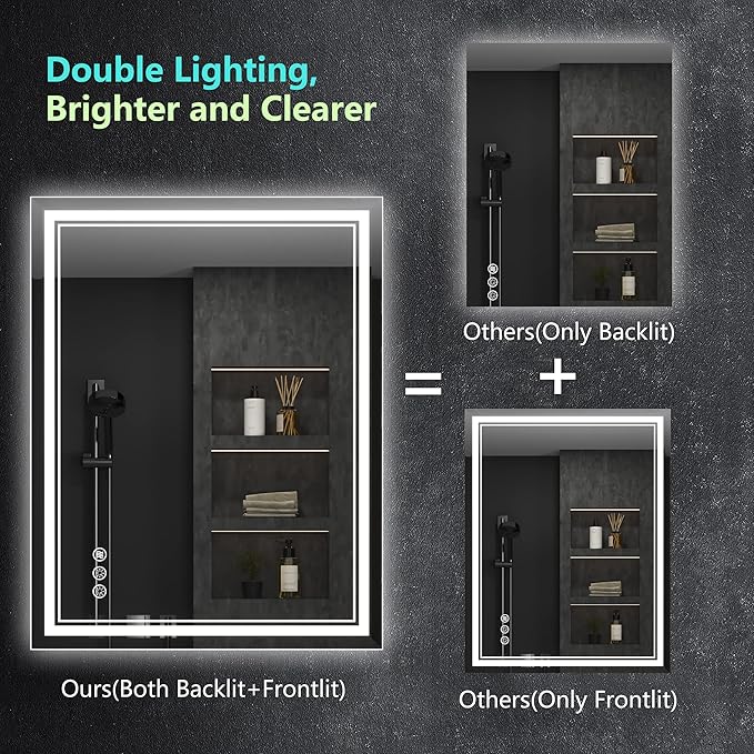 Ratsamee 24x36 Inch Led Mirror for Bathroom - Image 3