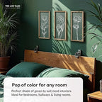 3D Floral Green Wall Art Lightweight, Wooden Ready-to-Hang Boho Framed Wall Art - Image 8