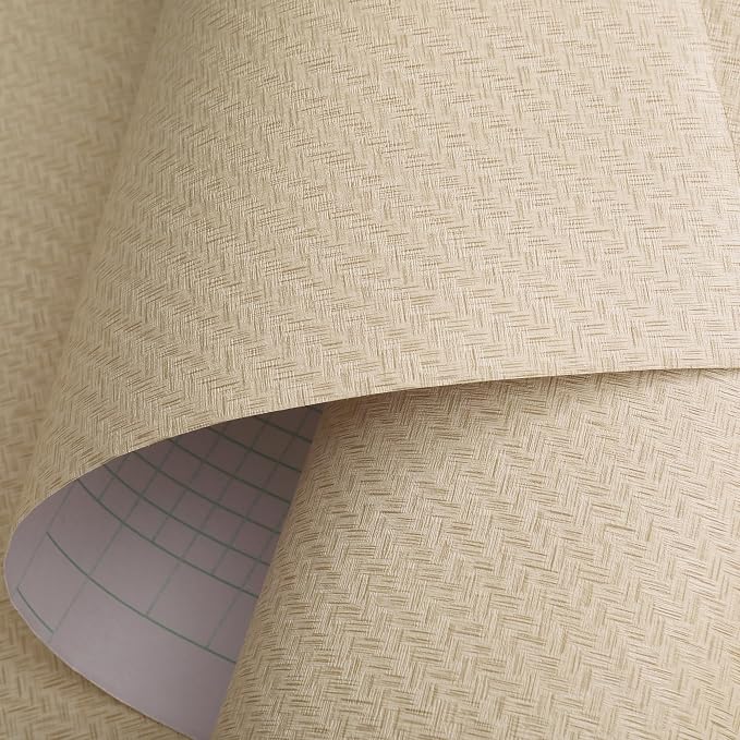 Haimin Fabric Wallpaper Textured Contact Paper Grasscloth Wallpaper Peel and - Image 4