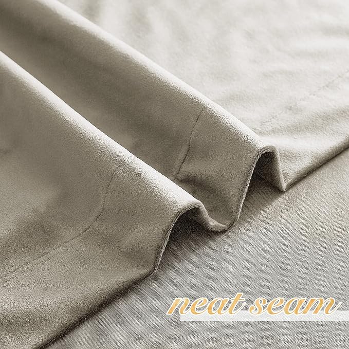 NICETOWN Living Room Camel Velvet Curtains, Sound and Sunlight Reducing Heavy - Image 6