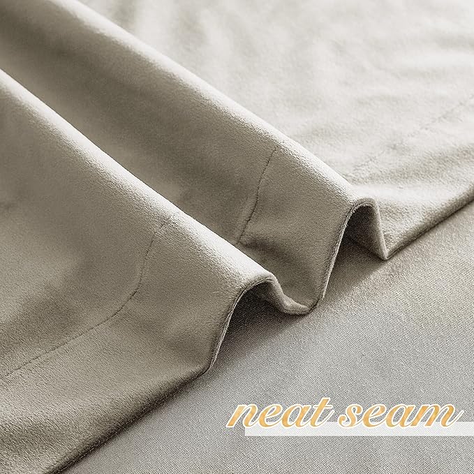 NICETOWN Camel Velvet Curtains 72 Inch Long 52 Wide, Room Darkening Sound - Image 6