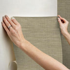 NuWallpaper Neutral Grasscloth Peel and Stick Wallpaper, Textured Removable - Image 9