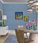 Erfoni 394"x17.7" Grey Blue Floral Embossed Wallpaper - Image 5