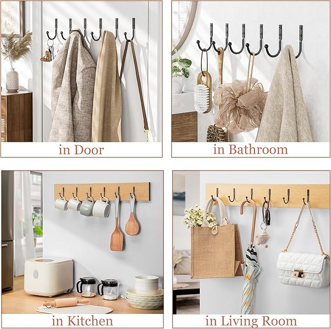 10 Pack Wall Hooks，Metal Hooks Hold up to 45 Lbs，Hooks Wall Mount - Image 4