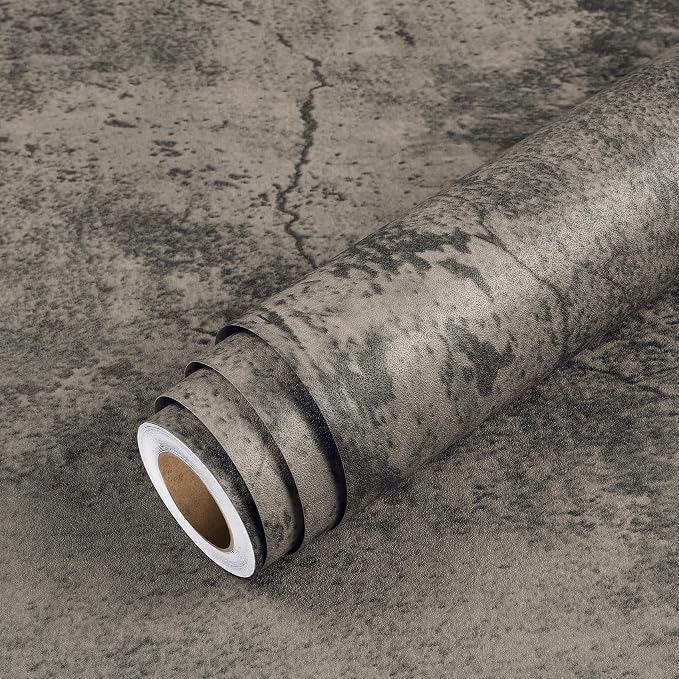 Livelynine 15.8x197 Concrete Limewash Peel and Stick Dorm Wallpaper Removable - Image 3
