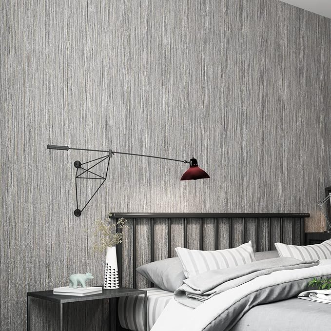 Haimin Grasscloth Wallpaper Textured 24in X 393in Fabric Contact Paper Brown - Image 4