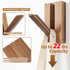 Foldable Wall Hooks 4Pack: Rustic Wooden Coat Hooks Mounted - Image 4