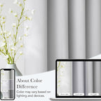 NICETOWN Greyish White Faux Linen Room Darkening Rod Pocket Curtains 63 inch - Image 5
