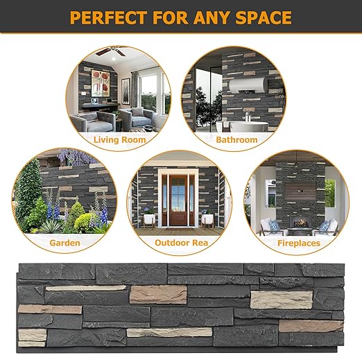 ROOMTEC 1-Pack Faux Stone Wall Covering Panels - Image 5