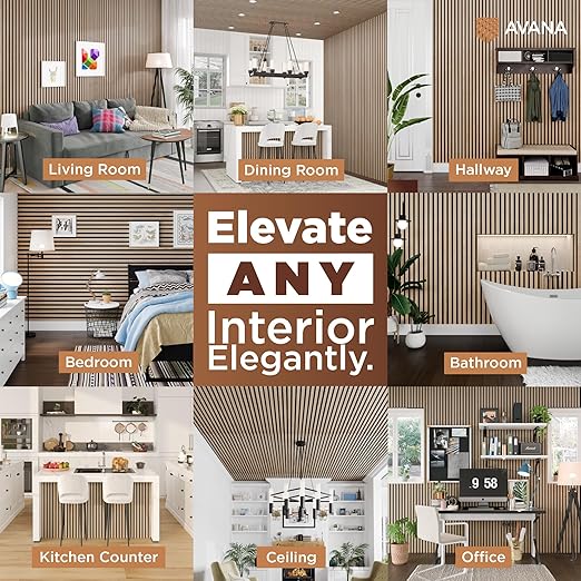 Avana Acoustic Wood Wall Panels – 93.2x11.25 Inch Panels – Fits 94x12 Layout – - Image 3