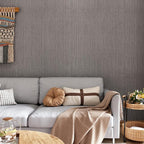 CRE8TIVE Dark Grey Grasscloth Wallpaper Removable Textured Wallpaper Stick and - Image 2