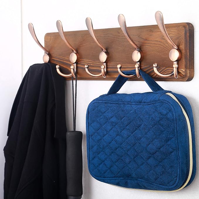 SKOLOO Rustic Pine Wood Wall Coat Rack - Image 3