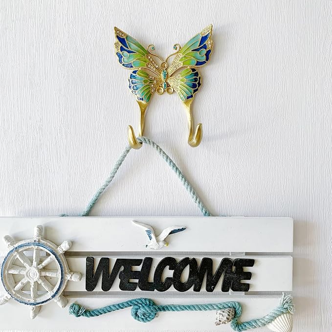 Vintage Butterfly Shaped Decorative Wall Hook Rack Hanger - Image 3