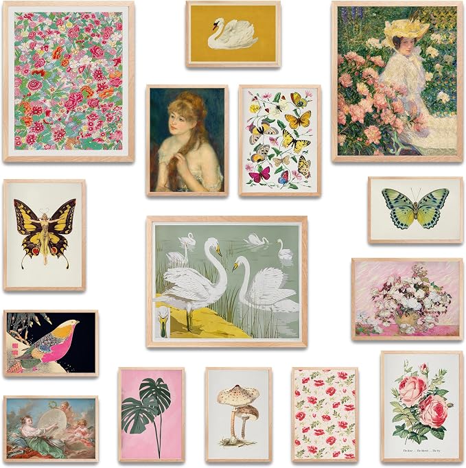 LANCHI95 15 Pcs Maximalist Gallery Wall, Colorful Eclectic Decor, Colorful Art by LANCHI95