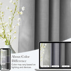 NICETOWN Light Grey Faux Linen Room Darkening Rod Pocket Curtains 63 inch Length - Image 5