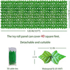 ODTORY Artificial Ivy Privacy Fence Wall Screen: 48X120 in UV-Anti Faux - Image 2