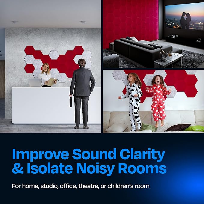 Acoustic Panels 12-Pack Soundproof Wall Panels 12"X10.4"X0.4" Sound Panels High - Image 4