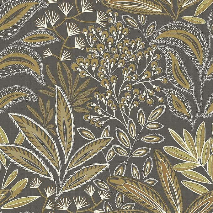 Safiyya Brown Vintage Floral Wallpaper Peel and Stick Contact Paper 17.3" x by SAFIYYA