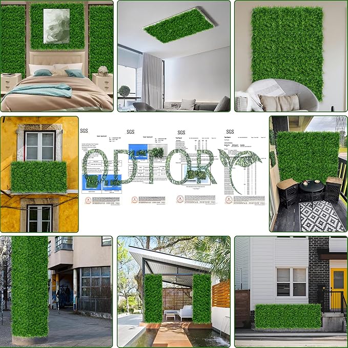 ODTORY Artificial Plants Hedge Wall Panels：68x120 Inch UV-Anti Greenery Boxwood - Image 6