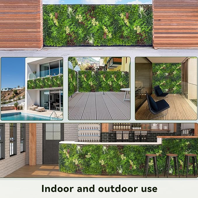 Artificial Ivy Wall Boxwood Roll: 60"x120" UV Resistant Green Leaves Faux - Image 7