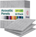 Acoustic Panels 12-Pack Soundproof Wall Panels 12"x12"x0.4" Decorative Sound by EkkogoAcousticPanels