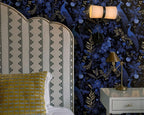 FLFK Black and Dark Blue Peacock Wallpaper, Peel and Stick Wall Mural - Image 5