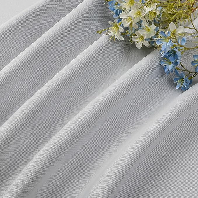 CUCRAF Grayish White Blackout Curtains 84 inch Length 2 Panels Set, Rod Pocket - Image 7