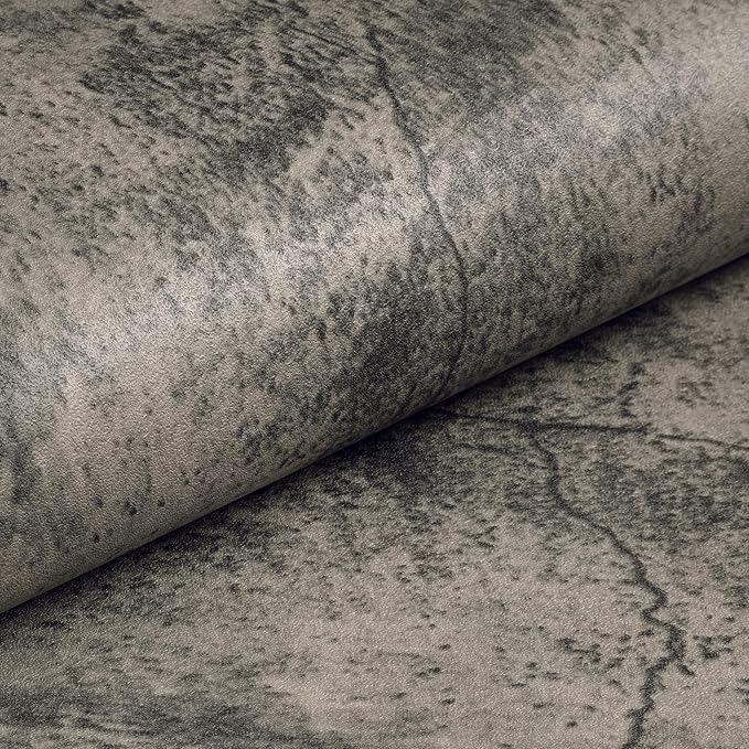 Livelynine 15.8x394 Peel and Stick Wallpaper Concrete Look Brown Masculine Dark - Image 7