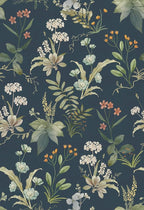 Simon&Siff Vintage Peel and Stick Wallpaper Blue Floral Wallpaper Wildflowers by SimonSiff